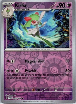 Pokemon TCG Kirlia 085/198 Scarlet Violet Rev Holo NM