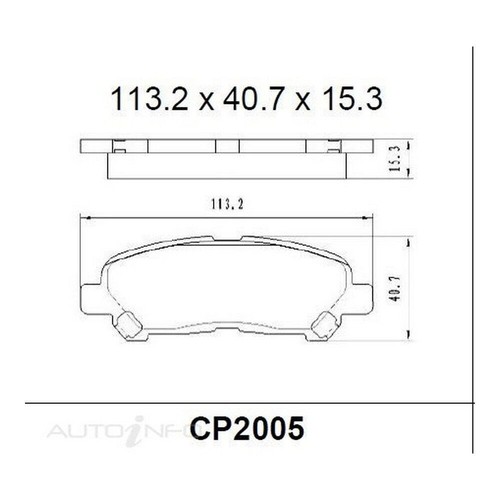 PREMIER Ceramic DB2005 Brake Pads For TOYOTA KLUGER GSU40R 3.5L 2GRFE #CP2005 - Picture 3 of 5