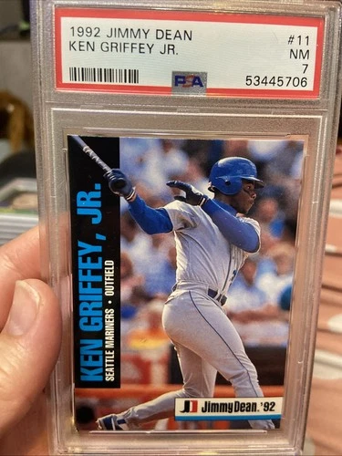 1992 JIMMY DEAN KEN GRIFFEY JR. #11 Seattle Mariners Baseball Card PSA  NM 7