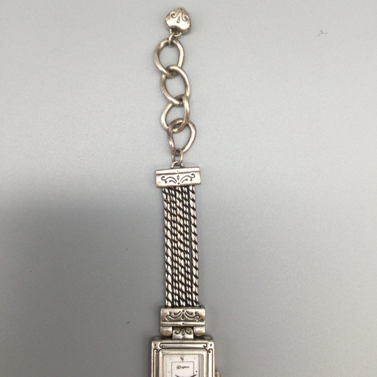 Brighton Tivoli Silver Tone Ladies Watch with Chain‎ Accent and Heart Charm Brighton Vintage Silver Heart Charm Bracelet | Mercari main image 4