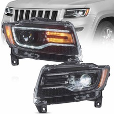 Coppia Fari VLAND Full LED per Jeep Grand Cherokee 2011-13 con Animazione Trasparente