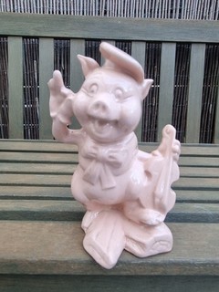 Tirelire à Casser "Les Trois Petits Cochons" en céramique Walt Disney Art Déco