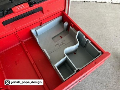 Insert for Milwaukee Packout ToolBox Drawer & M12 23GA Pin Nailer