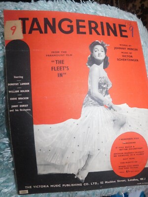 VINTAGE ORIGINAL BLATTNOTEN 1942 TANGERINE THE FLEET'S IN
