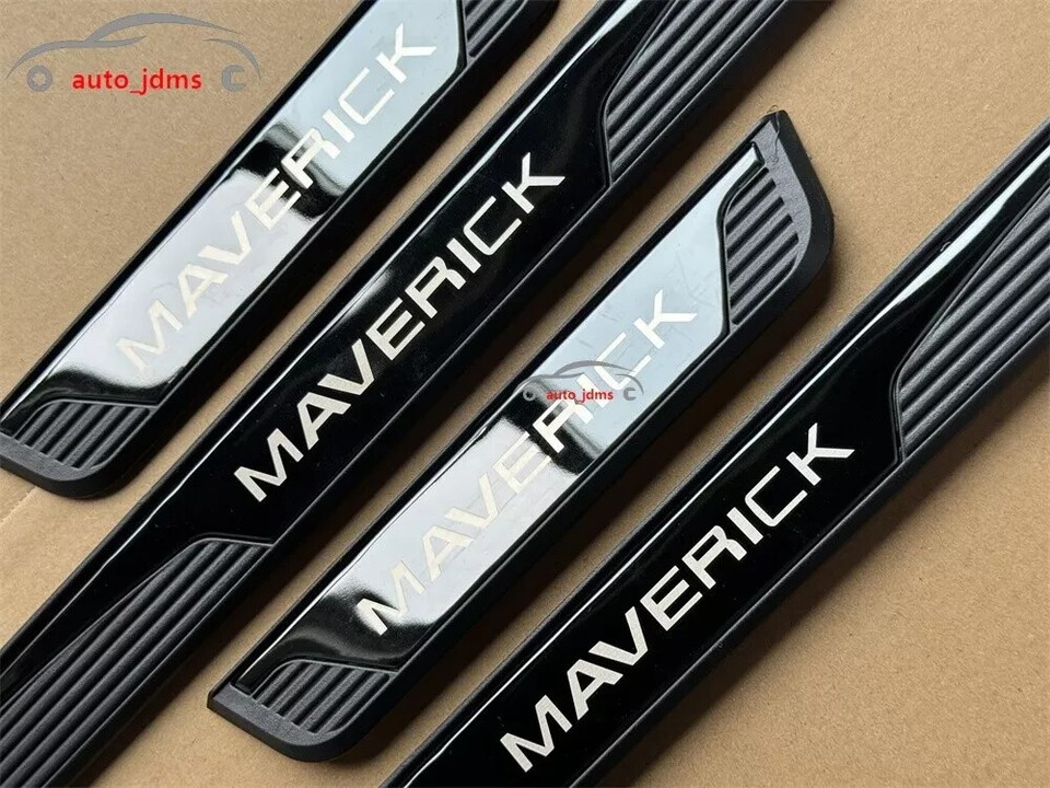 4Pcs Black Door Scuff Sill Cover Panel Step Protector for Maverick
