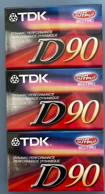 TDK D90 3 (three) Cassette Tapes High Output IECI/TYPEI - in original packaging