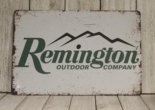Remington Guns Tin Sign Metal Vintage Rustic Look Rifle Gun Shop Hunter  