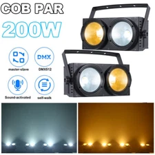 2PCS 200W COB LED Par Light DMX DJ Audience Blinder Light Warm & Cool