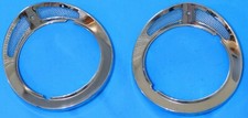 1984 1985 1986 1987 Jaguar XJ6 XJ12 OEM Headlight Chrome Outer Bezel Trim - PAIR
