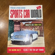 Sports Car World 1957 June Porsche Spyder Austin Healey 6 FREE POST