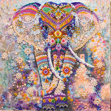 Beautiful Elephant Bead Embroidery Kit DIY Handmade Beading Craft Set