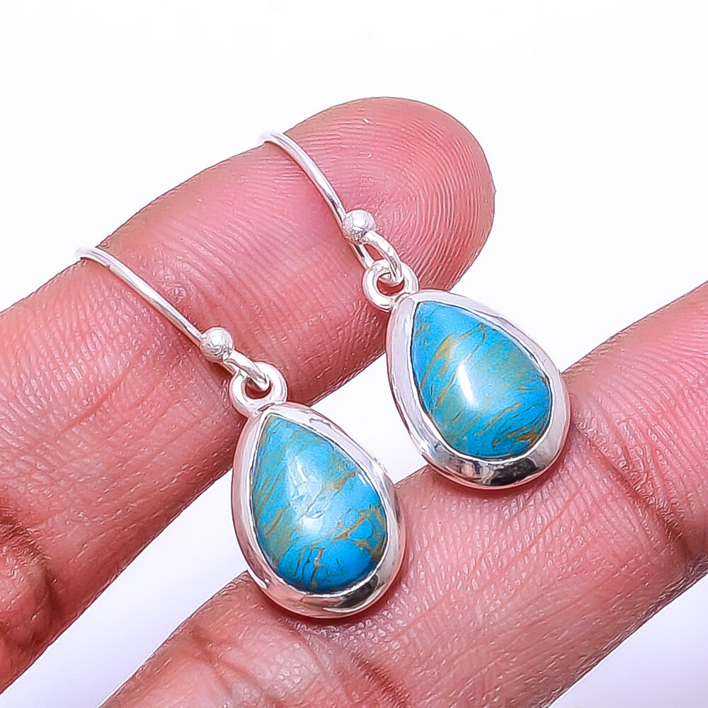 Copper Blue Turquoise 925 Sterling Silver Earring 1.17