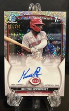 2023 Hector Rodriguez 1st Bowman Chrome Prospect Auto Speckle Rookie /299 Reds