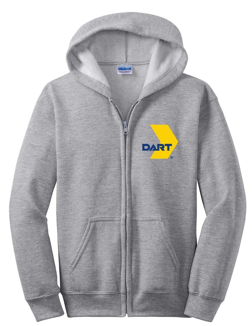 DART Dallas Area Rapid Transit Zip Hoodie Train Rail Texas Hooded Sweatshirt