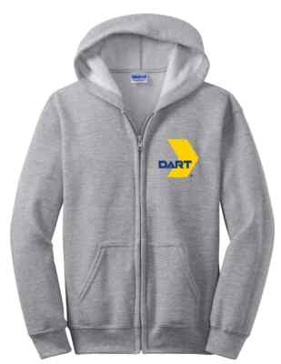 DART Dallas Area Rapid Transit Zip Hoodie Train Rail Texas Hooded Sweatshirt