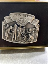 JOHN DEERE 150 YEARS 1837 1987 Advertising Belt Buckle Agriculture Farm Tractor
