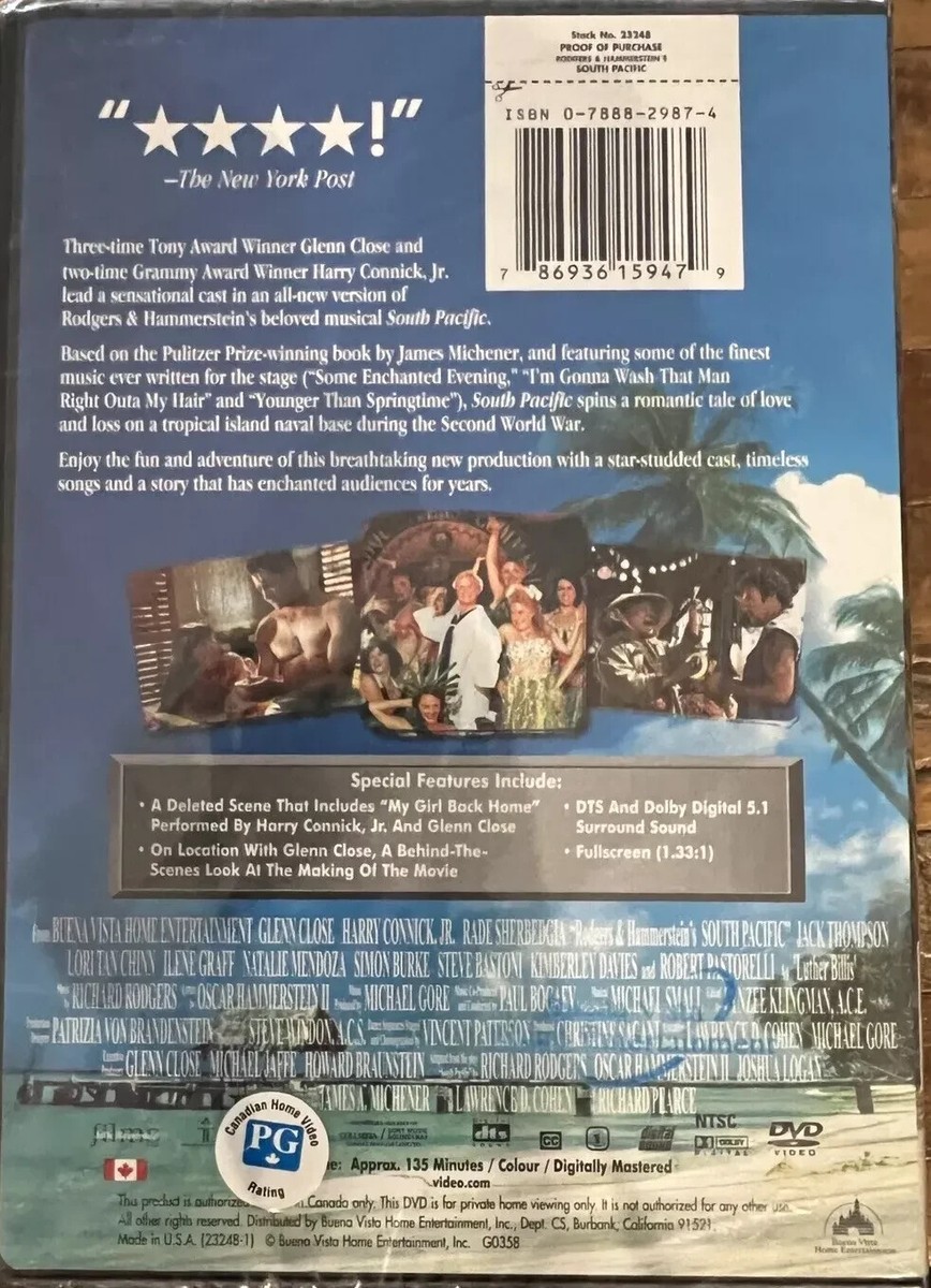 FAB　BOX DVD South Pacific, 2001, DVD, FS 1.33:1, Glenn Close, Harry