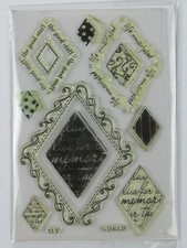 Words/Phrases w/Diamond Shapes Themed Cling Stamps