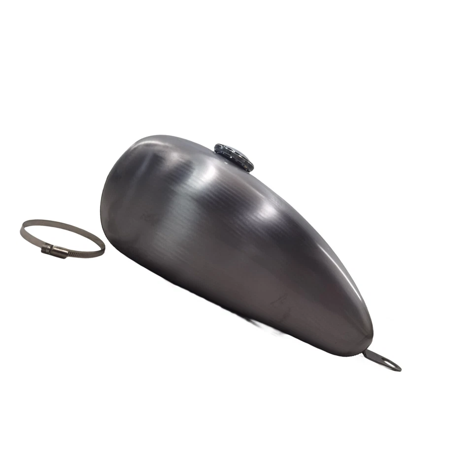 Tanque de combustible de gasolina plateado plateado sin pintar tanque de aceite con tapa para YAMAHA SR400 SR500 8L Foto 3 de 4