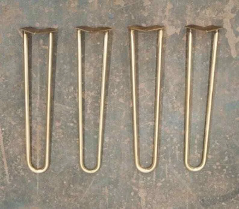 Conjunto de 4, 10" a 40", Latão Maciço PESADO Pernas de Cabelo Latão Maciço Pernas de Mesa - Imagem 4 de 4