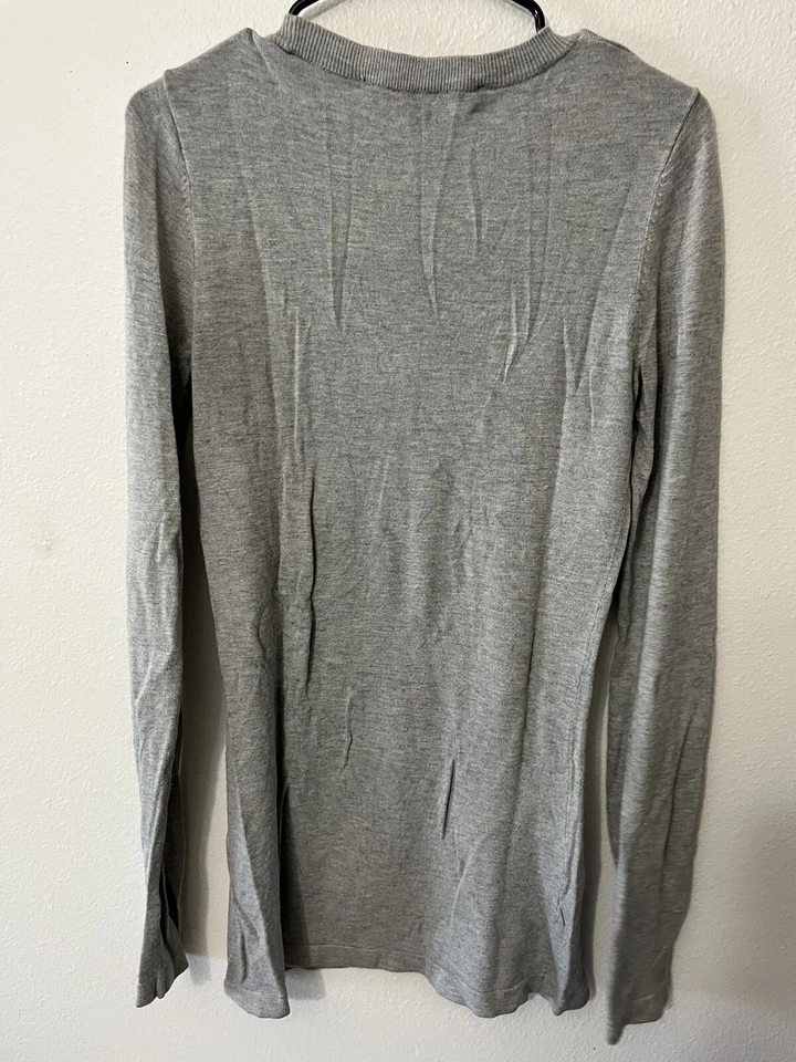 Suéter túnica de punto gris talla pequeña French Connection cuello redondo para mujer S Foto 2 de 4