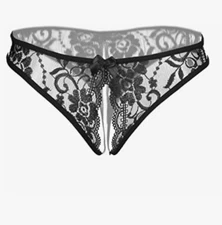 2-pack NWT Black Sexy Women’s Thongs/ No Show Panties Low Rise T-back  Size L