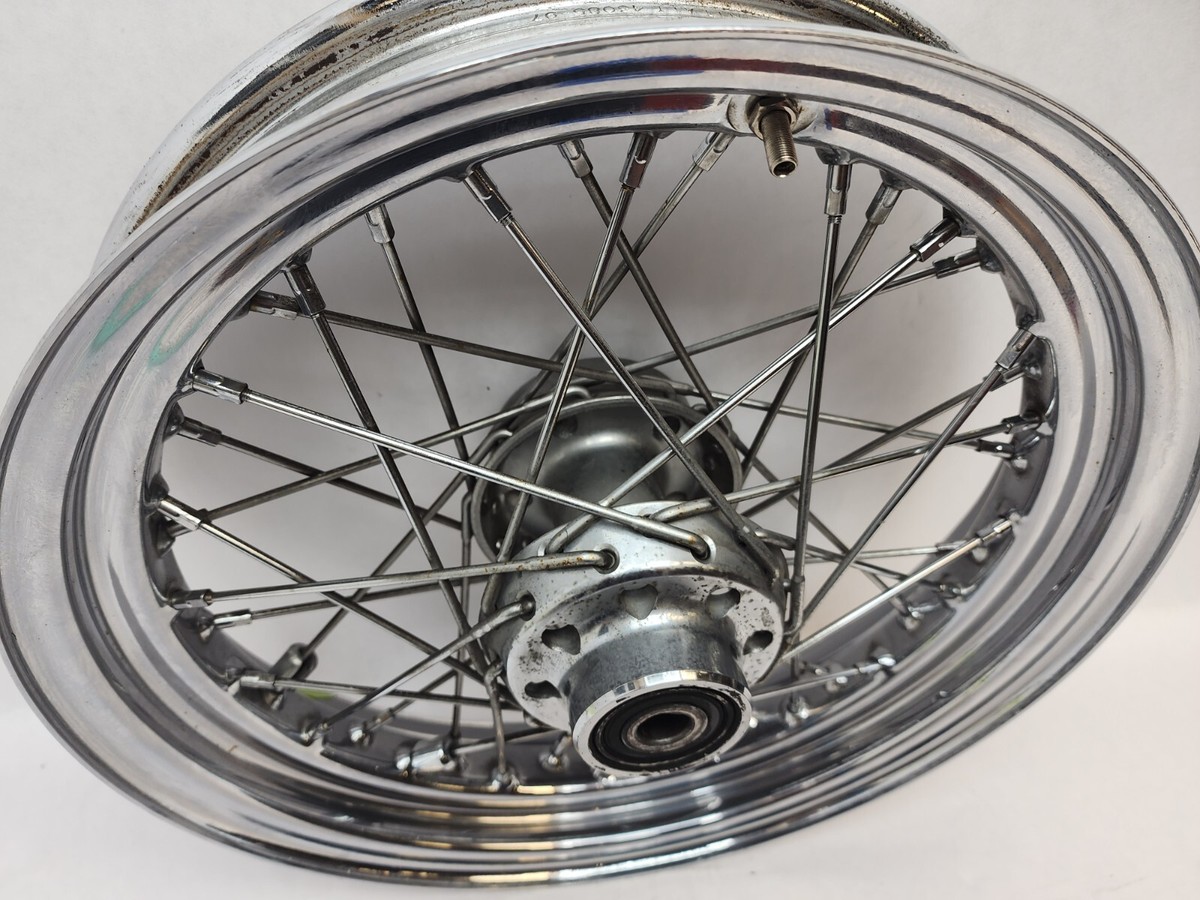 ハーレーフロントホイール 16x3.00 D クロームメッキ OEM Harley-Davidson Laced Chrome Front wheel 16x3 Used 3/4 axel | eBay