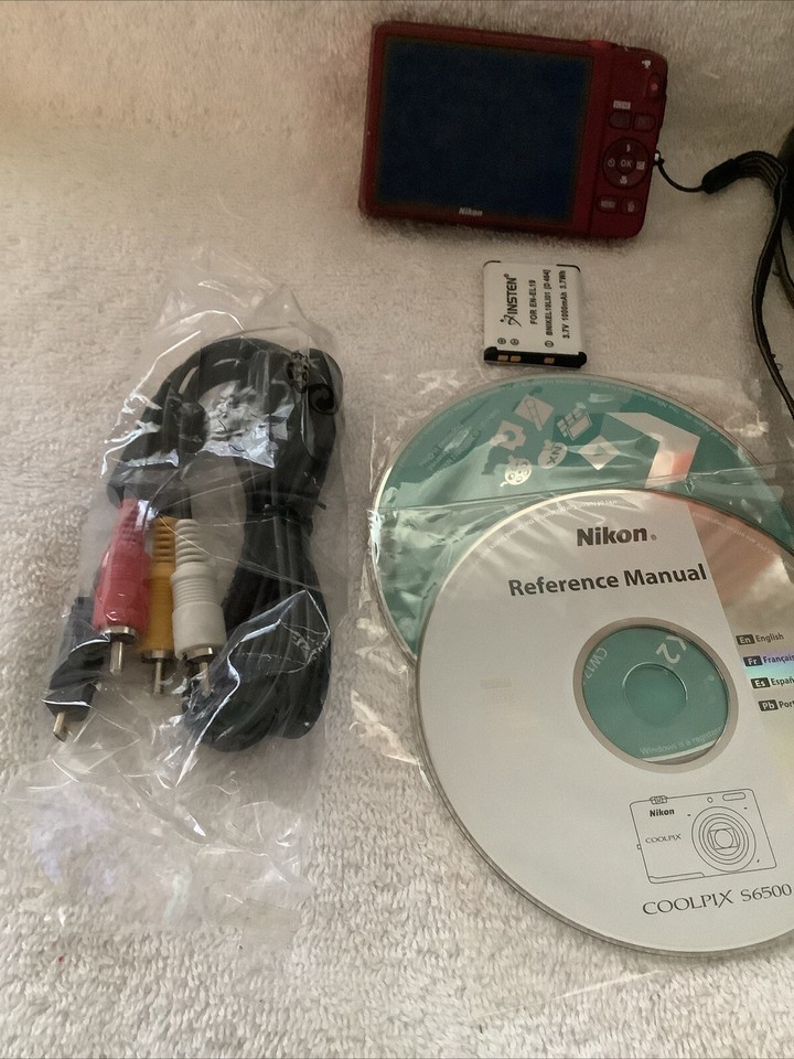 NIKON COOLPIX S6500 16MP 12x ZOOM Digital CAMERA RED Wont Power On eBay