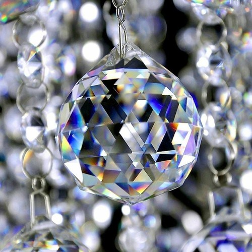 Faceted Glass Ball Prism Pendant Hanging Crystal Sun Catcher & Chandelier Parts - Afbeelding 1 van 10