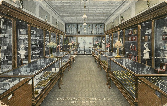 c1915 Postcard; Vander Zanden Jewelry Store Interior