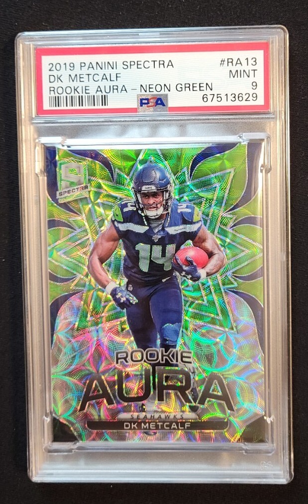 DK Metcalf Panini Spectra Rookie Aura #RA13 Neon Green