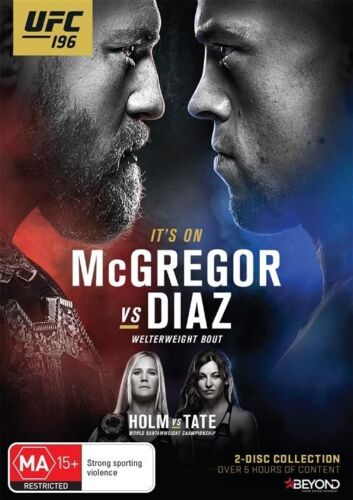 UFC #196 McGregor Vs Diaz (DVD, 2016, 2-Disc Set) Region 4 - Foto 1 di 1
