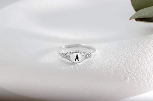 14K Rose Gold Initial Ring - Picture 21 of 44
