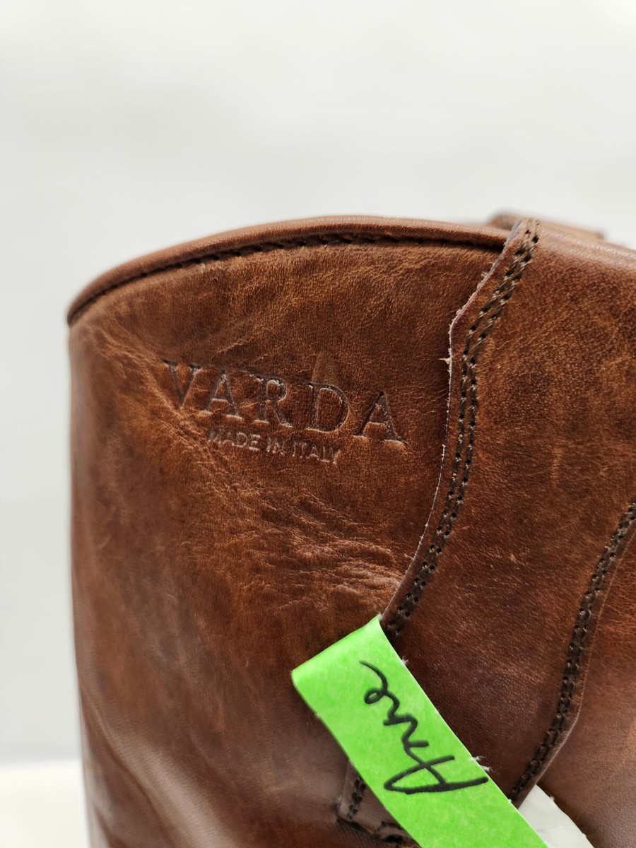 Varda Size 47.5 Brown Leather Boots Western Cowboy Handmade  display picture 2