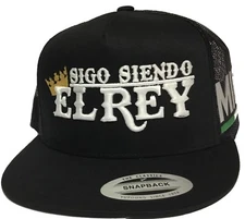 SIGO SIENDO EL REY DE MICHOACAN MEXICO HAT 2 LOGOS BLACK MESH SNAPBACK