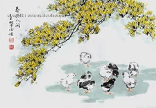 Chinese 100% real natural silk thread,su hand embroidery kits:flower chicks 