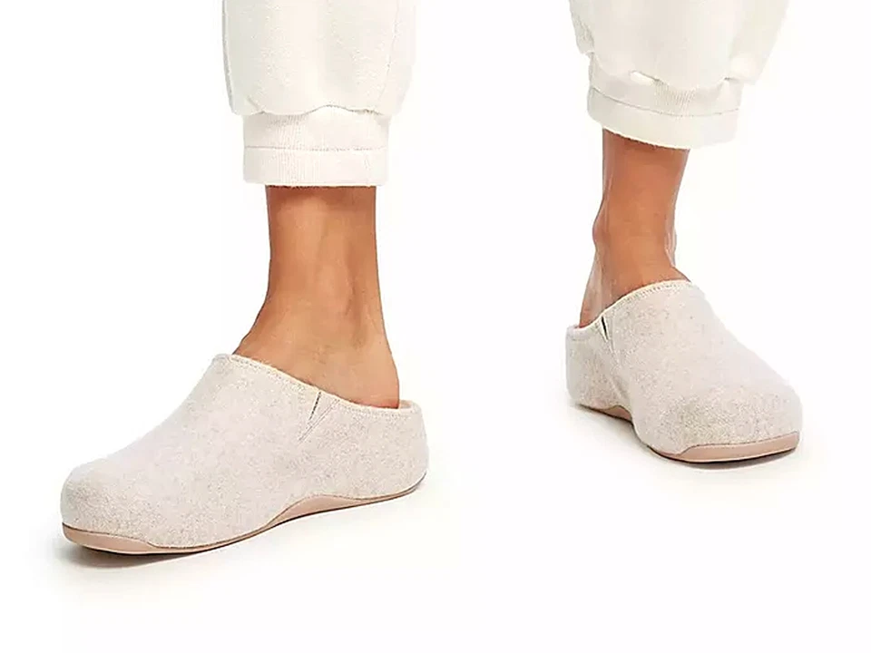 FITFLOP CIABATTE CLOG IN FELTRO MORBIDO DONNA INVERNO EH5 892  SHUV IVORY - Imagen 2 de 4