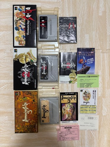 Nintendo Super Famicom Cartridge Box10-Piece Set with Instructions Lot10 Square - Picture 3 of 10