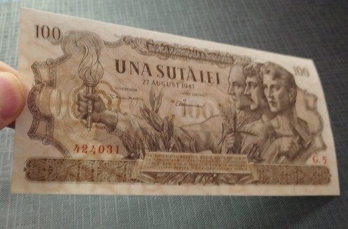ROMANIA 100 LEI 1947 P67a UNC - Picture 13 of 20