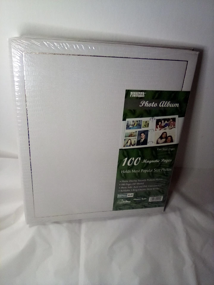 Álbum de fotos Pioneer 100 páginas magnéticas recargables 3 anillos páginas de palo rápido nuevo Foto 4 de 4
