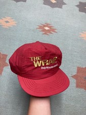 Vintage Snapback hat nylon cap Winston cigarettes the wrap embroidered red 90s