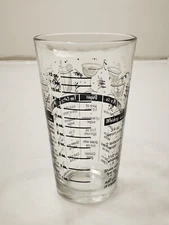 Libbey Glass Recipes Cocktail Shaker 16oz Pint W/ Recipes Measuring MCM Retro