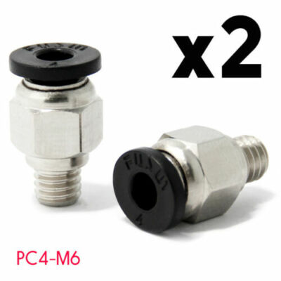 2x Pneumatic Fitting PC4-M6 for LONGER LK1/LK4/LK4 PRO/LK5 PRO 4mm Connector