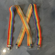 VTG 1970s 1980s Rainbow Suspenders Mork Mindy Ork Clown 2  Wide Adjustable