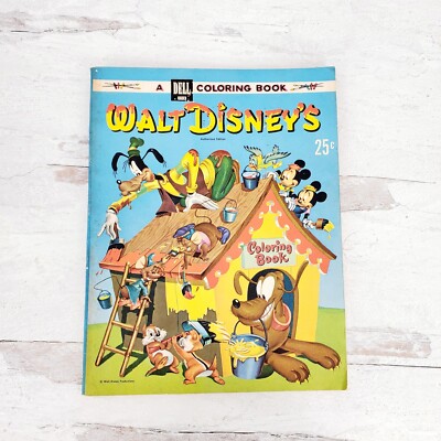 Vintage 1959 Dell Walt Disney Coloring Book Br'er Mickey Goofy | eBay