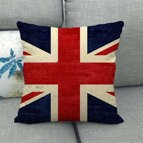 18" Union Jack British Flag Pillow Case London Bus Telephone Booth Cushion Cover - Picture 21 of 66