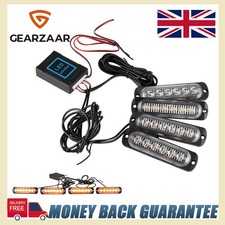 Wireless Amber 24 LED Flashing Grill Lights Bar Warning Recovery Breakdown set
