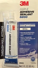 3M Marine Adhesive Sealant 5200, White, 3 oz Tube