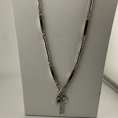 SilverT Necklace Toggle Charms 32  Boho Chic Western Stylish