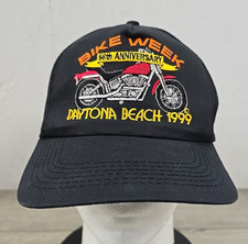 Vtg 1999 Daytona Beach 58th Anniversary Bike Week Black Snapback Hat